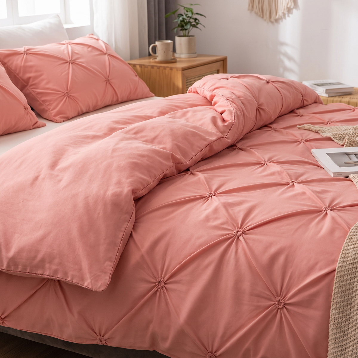 Diamond Pintuck Microfiber Duvet Cover Set - lifestyle