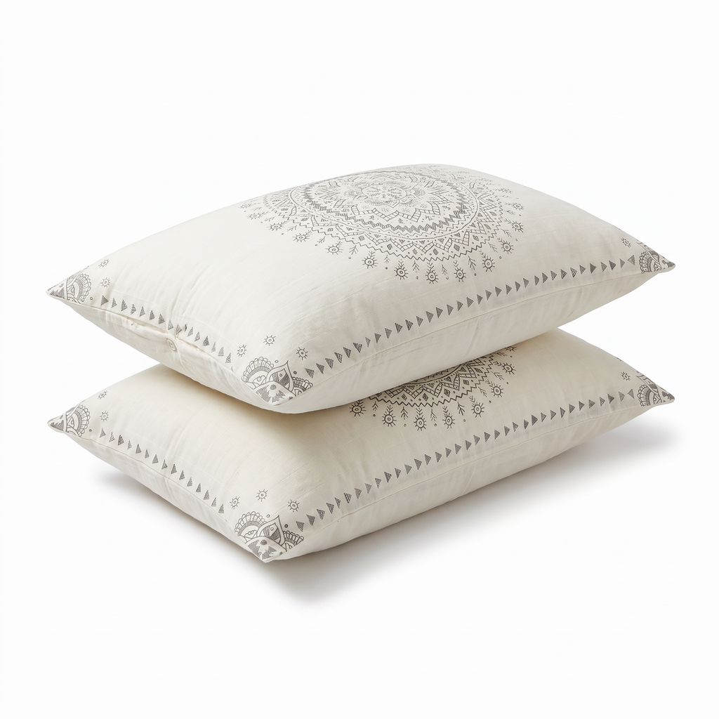 Mandala Print Cotton Gauze Pillowcases, Set of 2