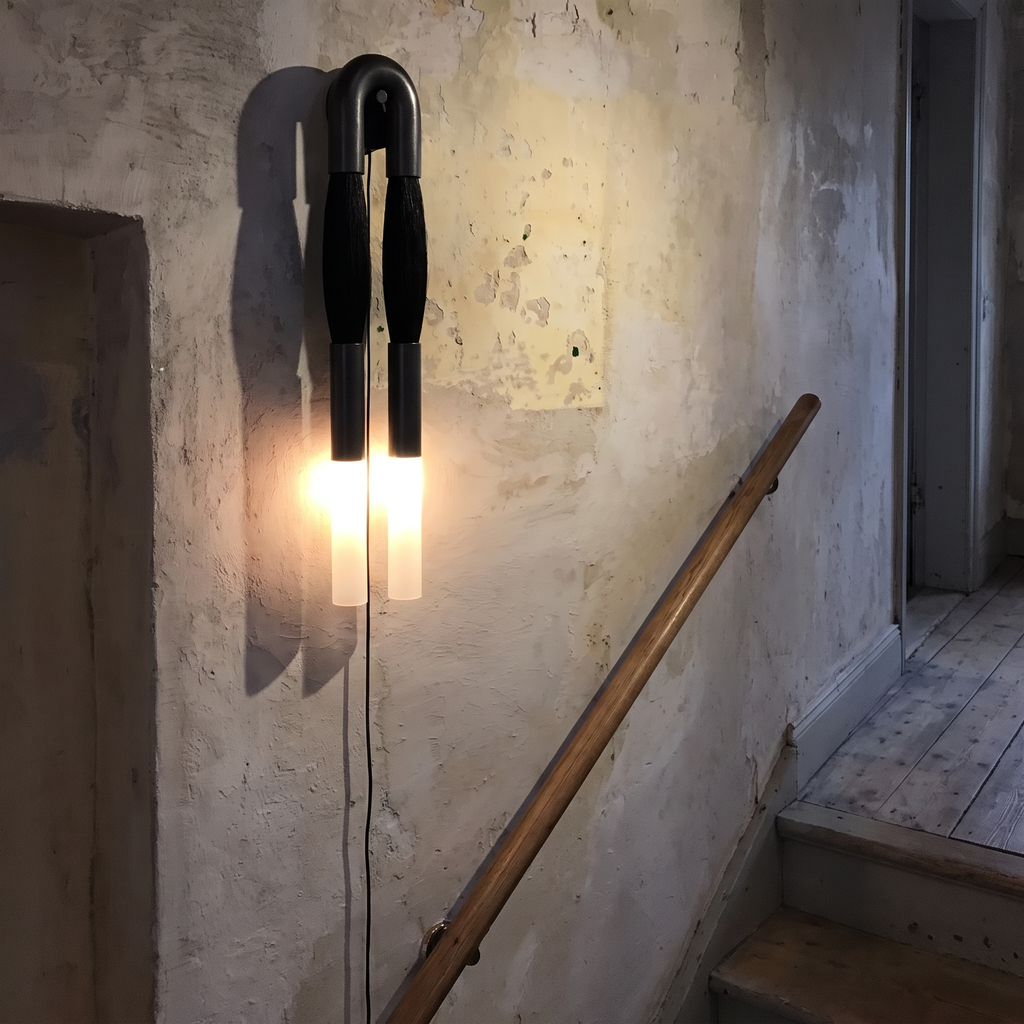 Twin Faux Horsehair Arched Wall Sconce - lifestyle