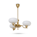 Mid-Century Oval Glass Shade Chandelier