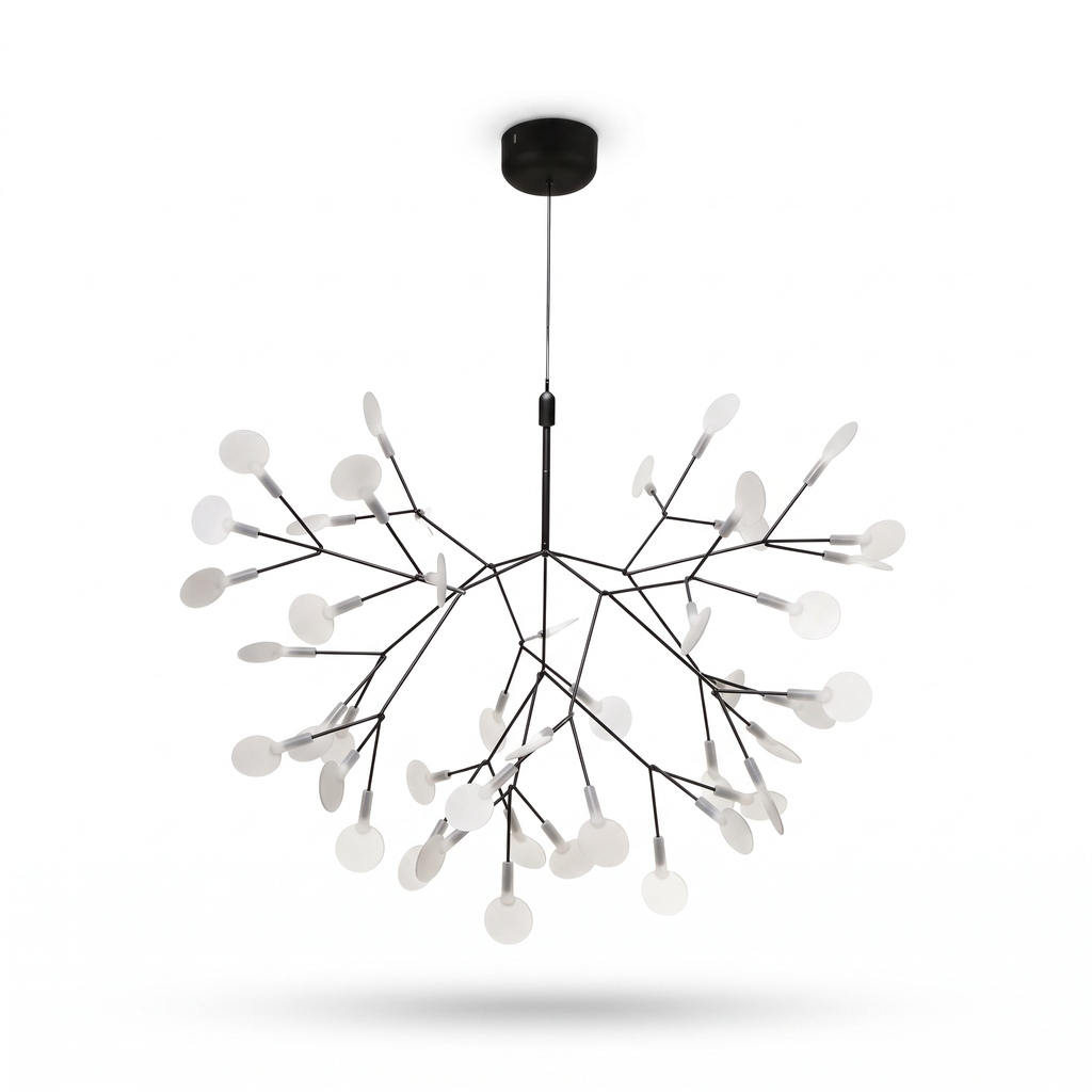 Branching Leaf-Disc LED Chandelier