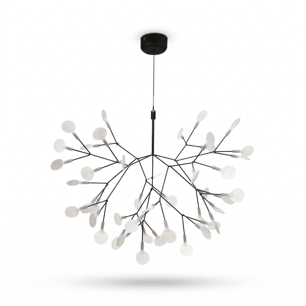 Branching Leaf-Disc LED Chandelier