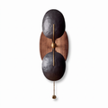 Hammered Metal and Walnut Up-Down Wall Sconce