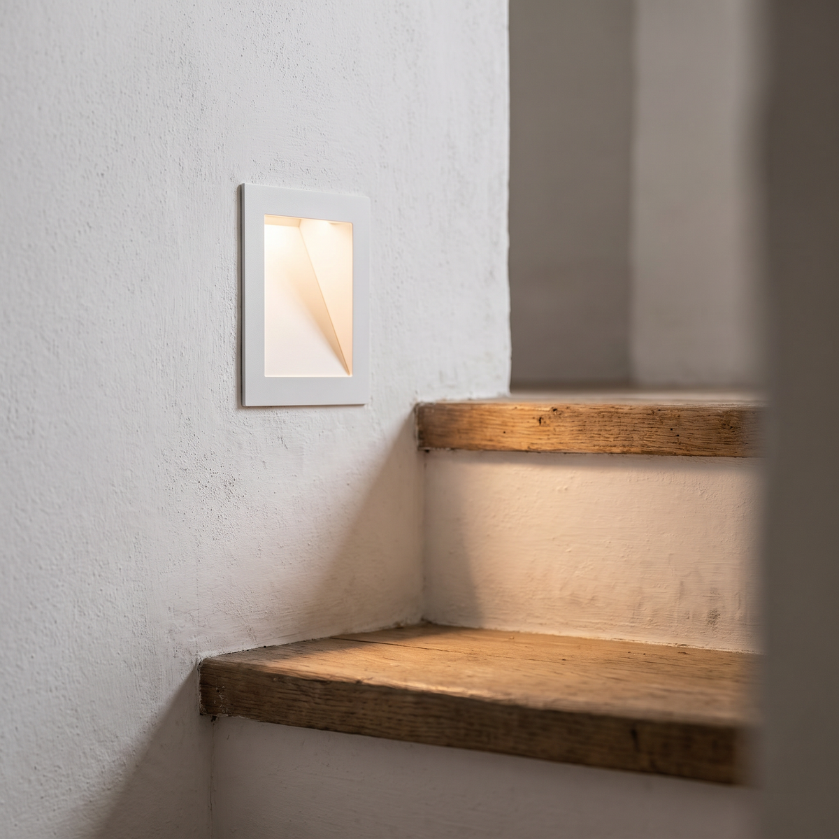 Frameless Recessed Plaster LED Stair Light - lifestyle