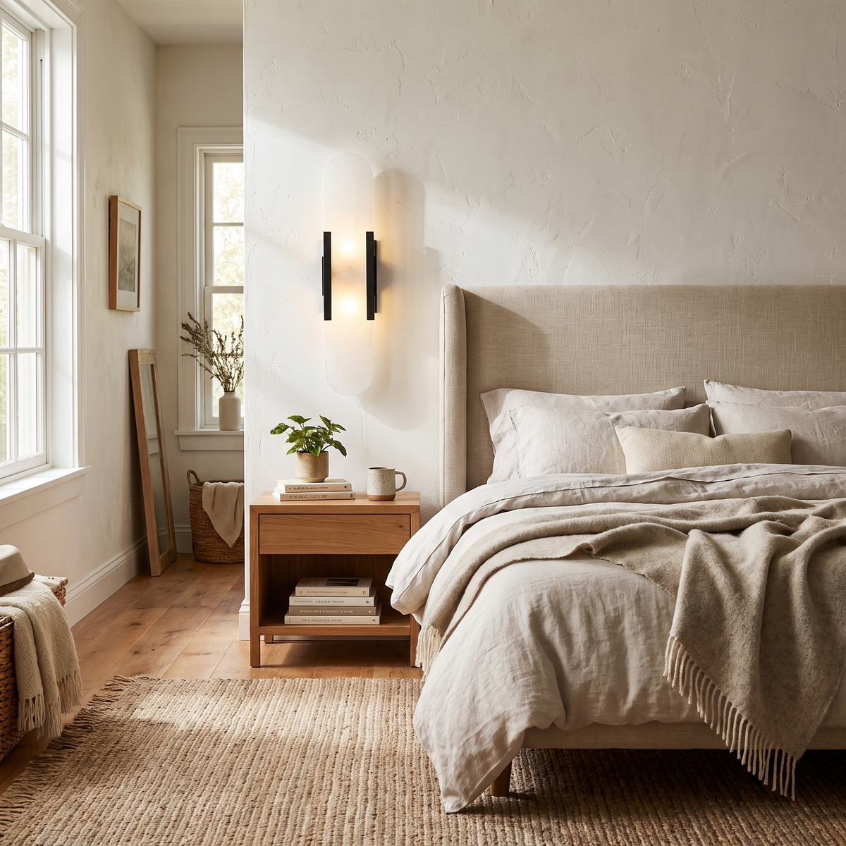 Rounded Alabaster Slab Clamp Wall Sconce - lifestyle