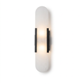 Rounded Alabaster Slab Clamp Wall Sconce