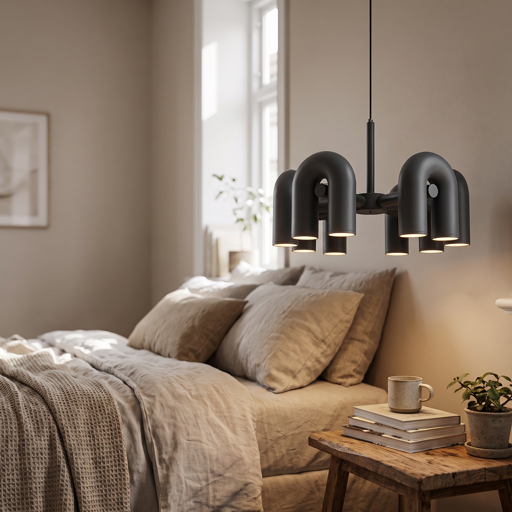 Inverted U-Arm Ring LED Chandelier - lifestyle