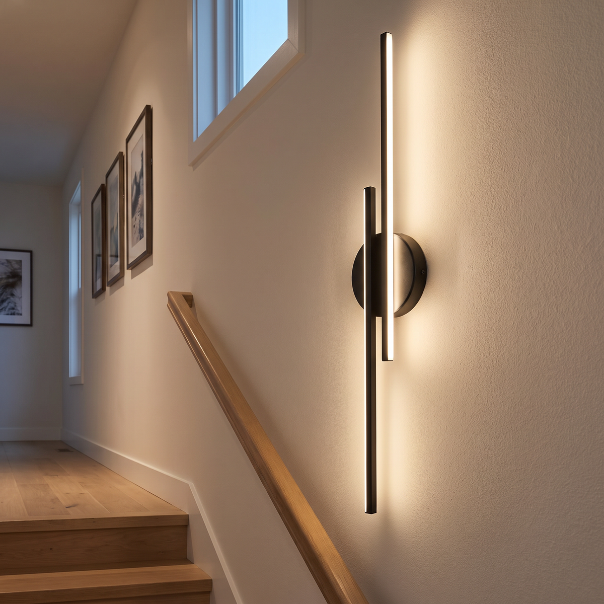 Offset Twin Bar Disc LED Wall Sconce - lifestyle