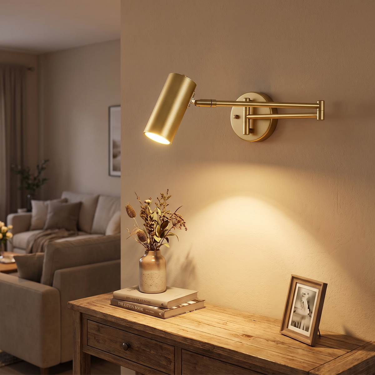 Folding Arm Cylinder LED Reading Wall Light - lifestyle