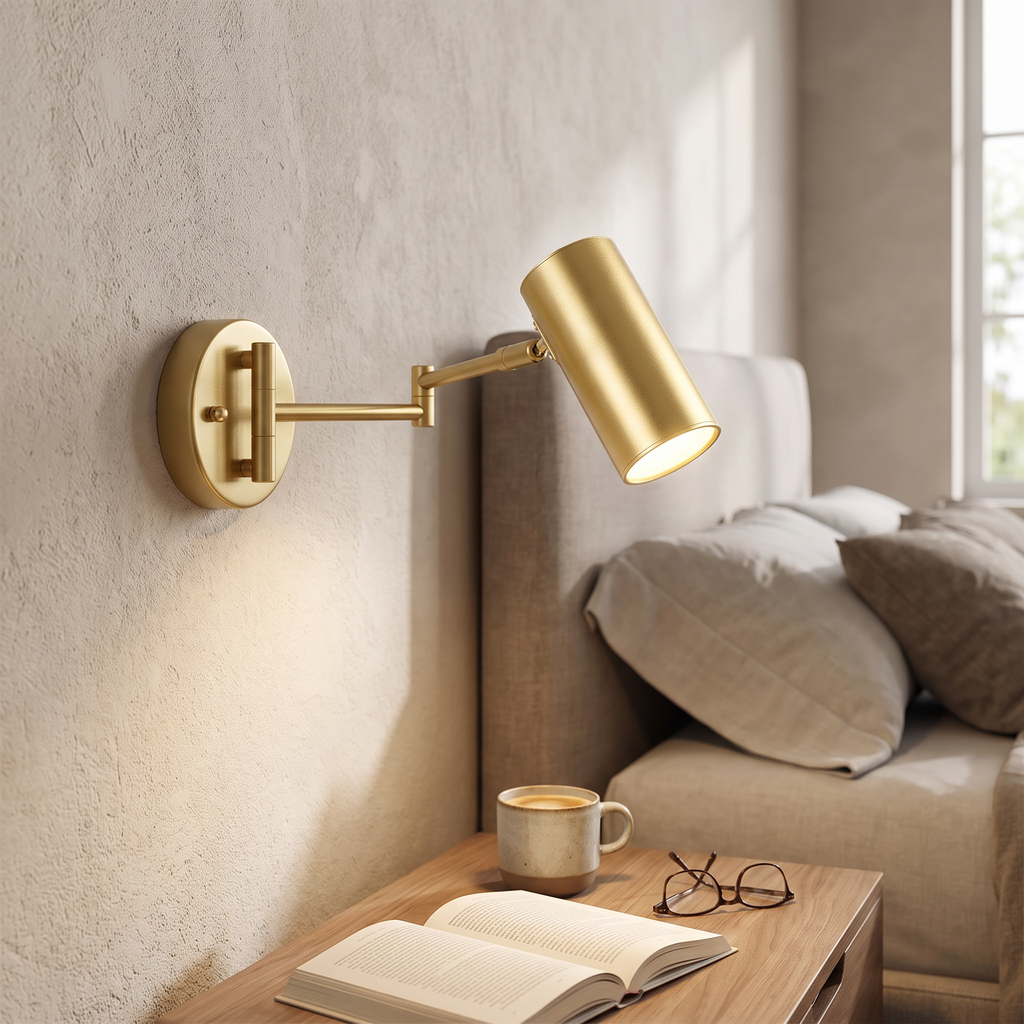Folding Arm Cylinder LED Reading Wall Light - lifestyle