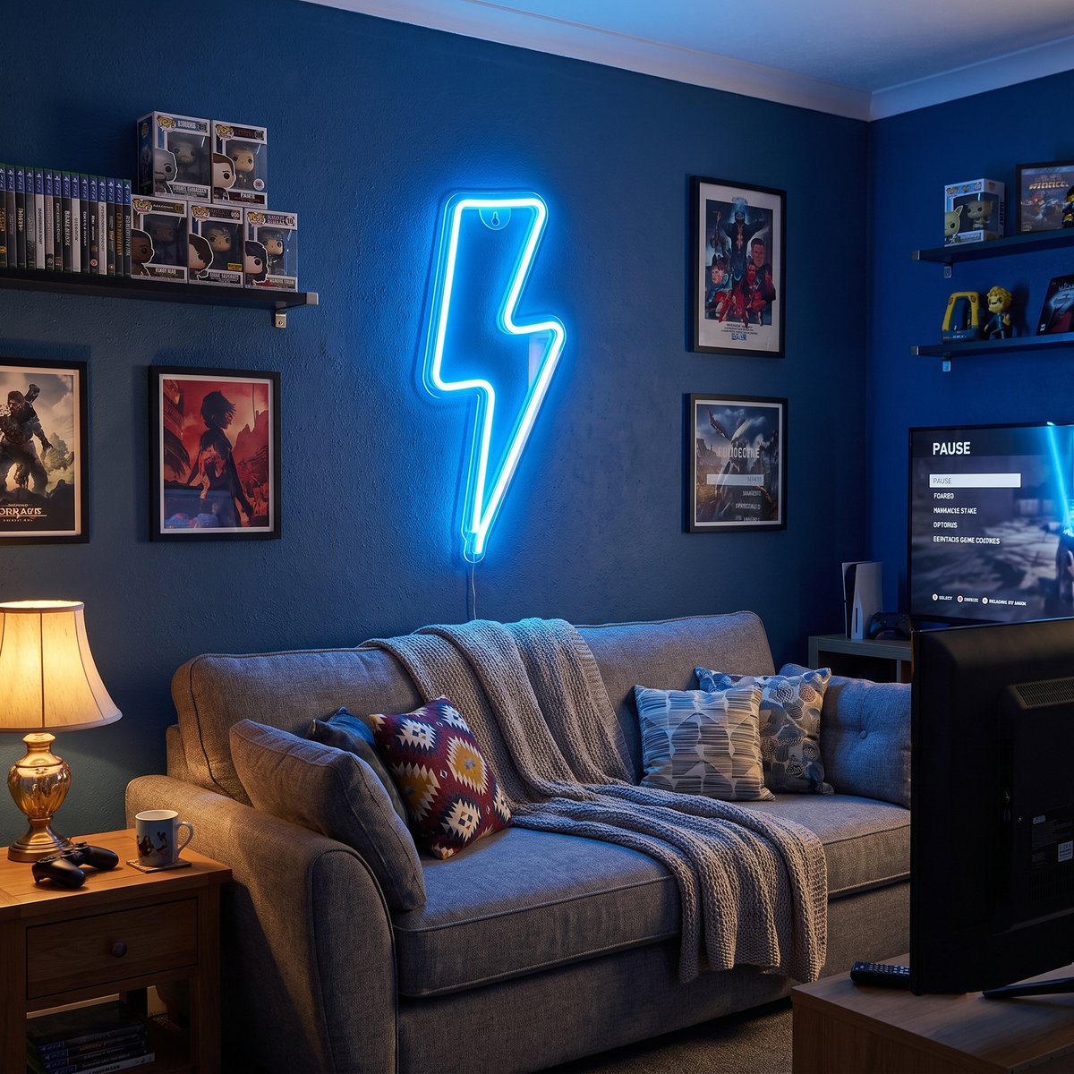 Lightning Bolt LED Neon Wall Sign - lifestyle