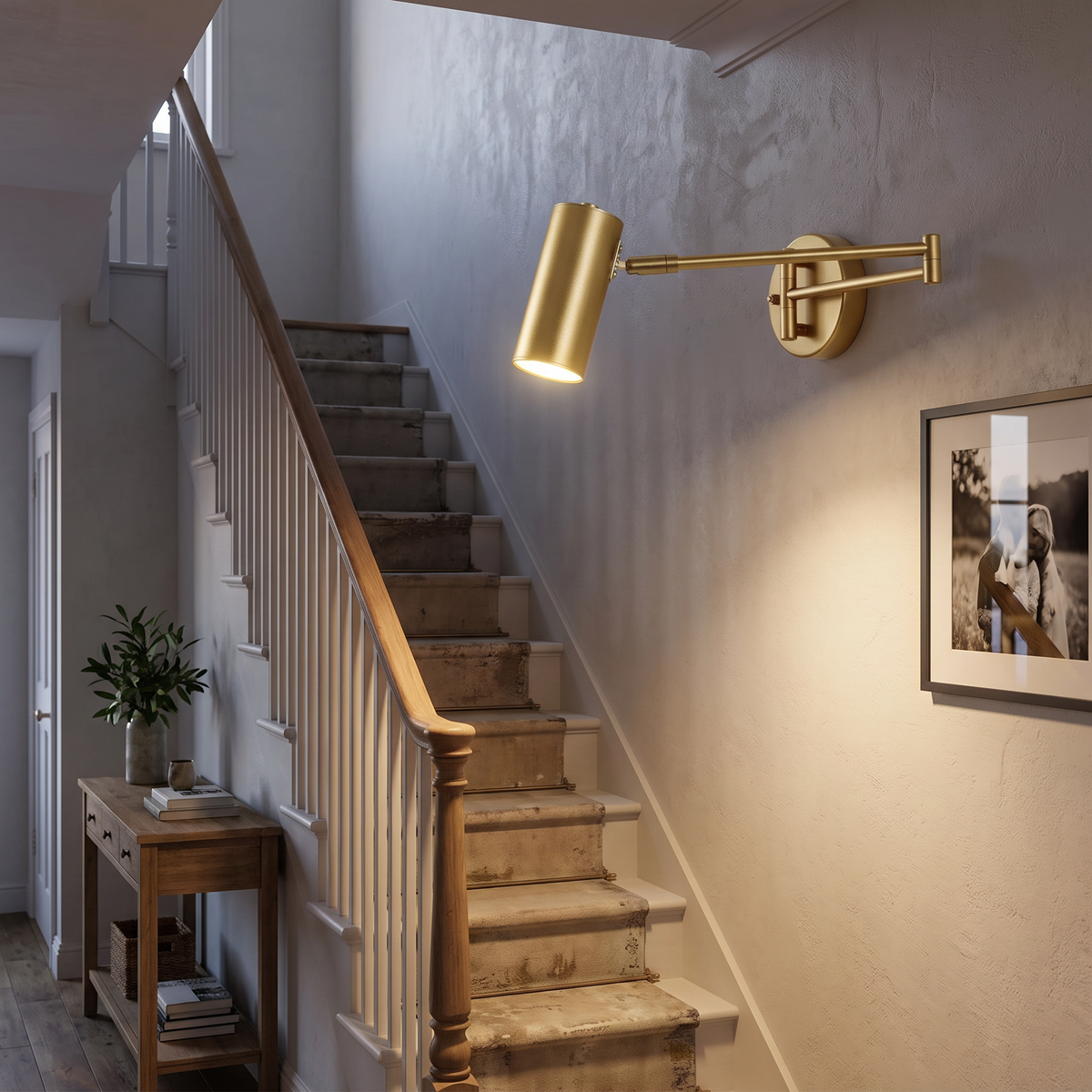 Folding Arm Cylinder LED Reading Wall Light - lifestyle