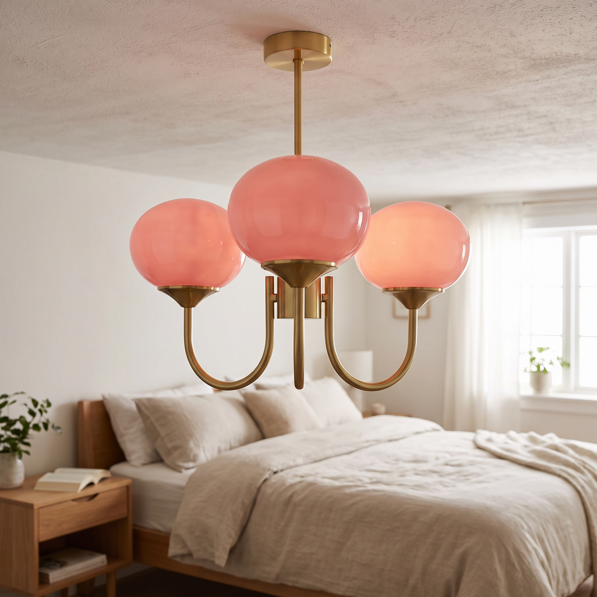 Glossy Marshmallow Glass Globe Chandelier - lifestyle