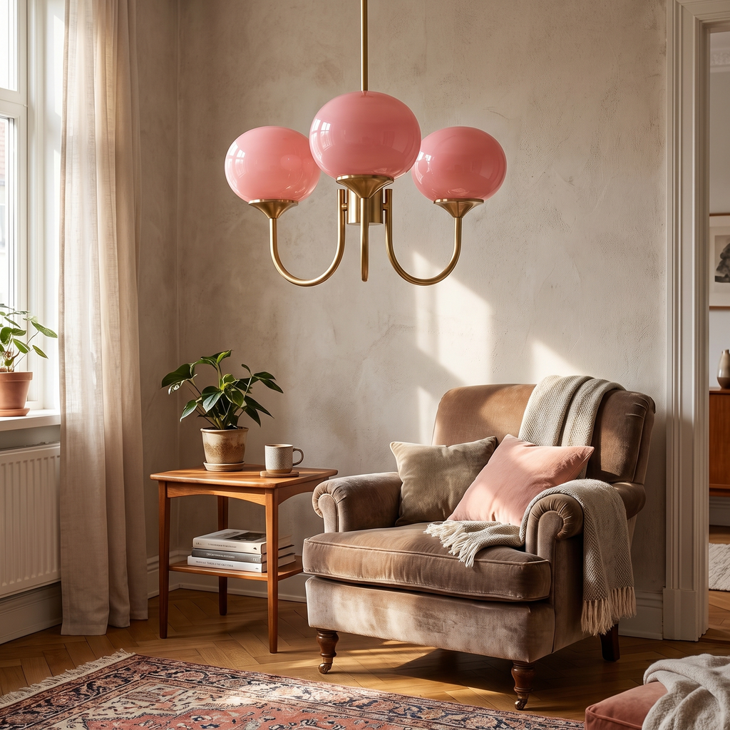 Glossy Marshmallow Glass Globe Chandelier - lifestyle