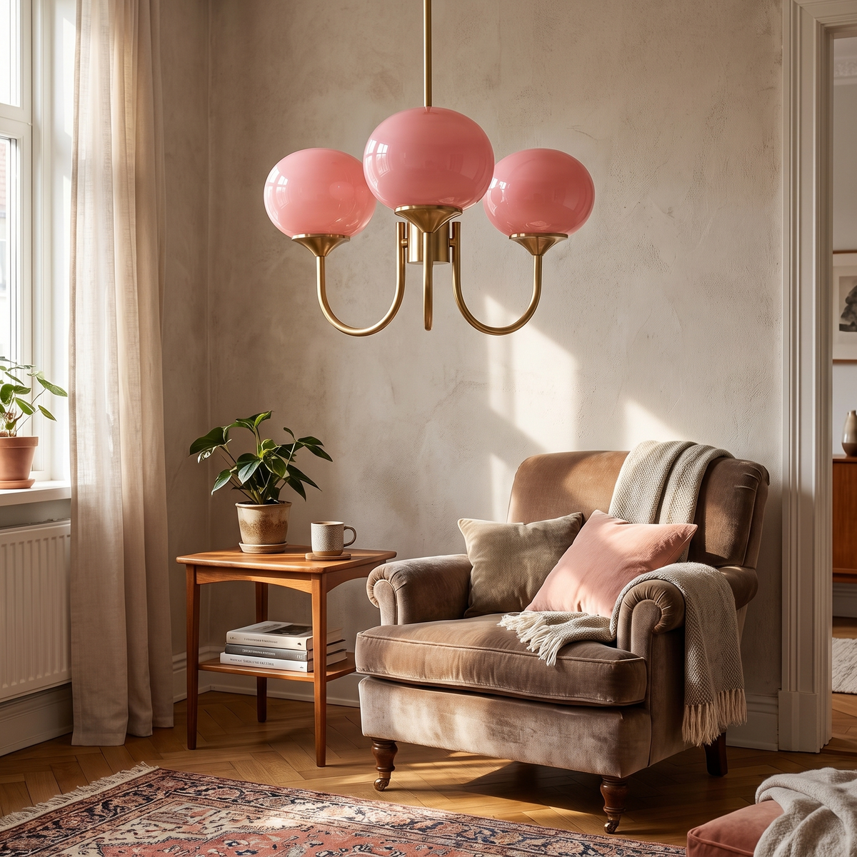 Glossy Marshmallow Glass Globe Chandelier - lifestyle