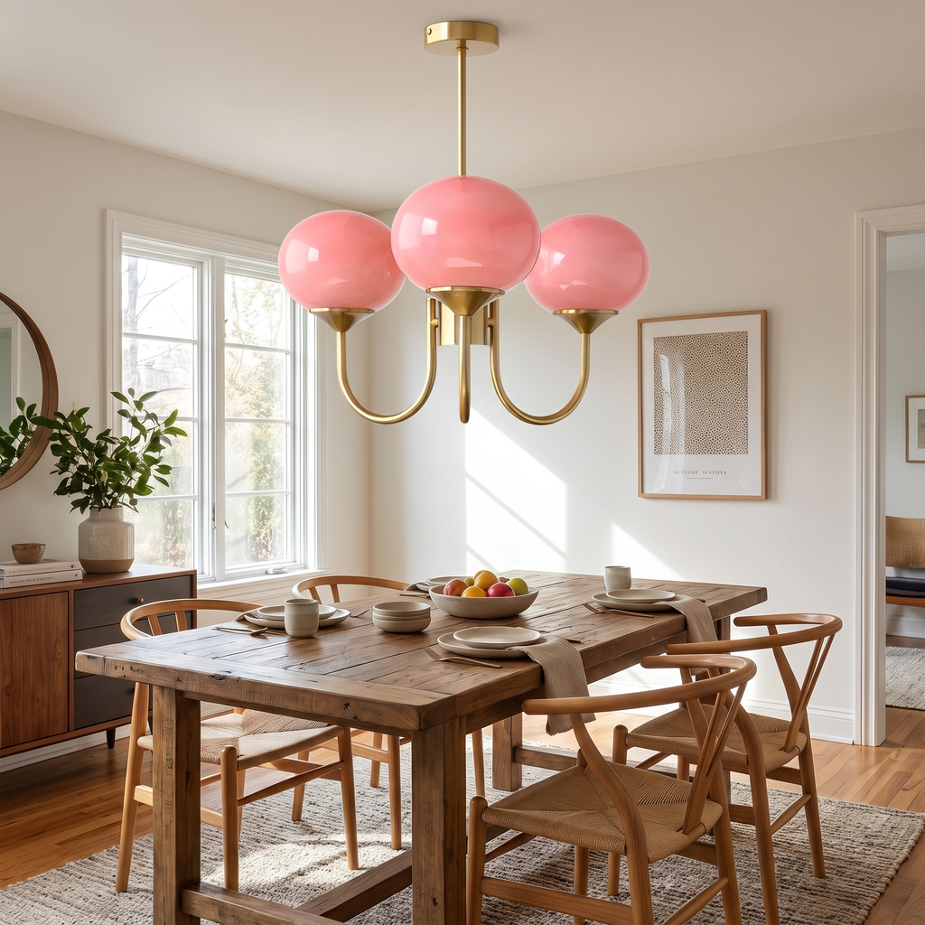 Glossy Marshmallow Glass Globe Chandelier - lifestyle