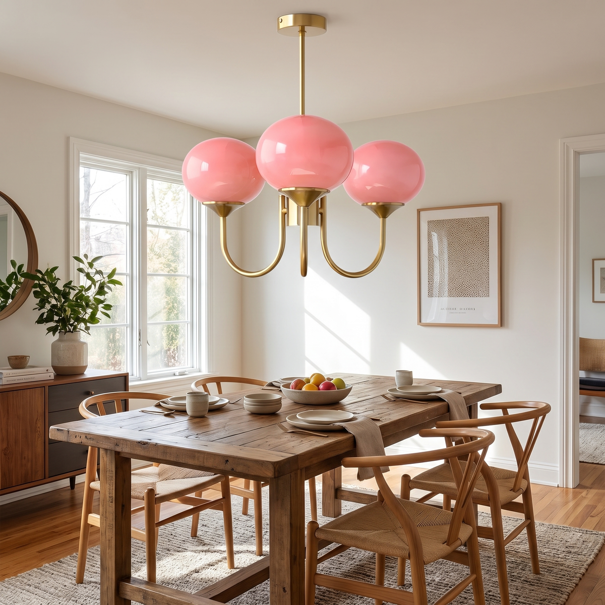 Glossy Marshmallow Glass Globe Chandelier - lifestyle