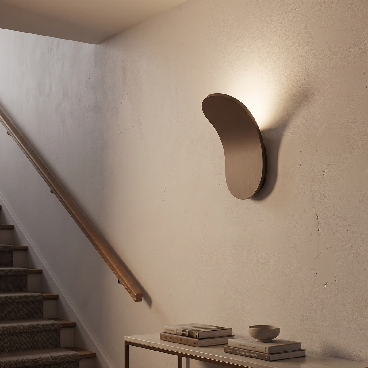 Curved Metal Plate LED Wall Wash Sconce - lifestyle