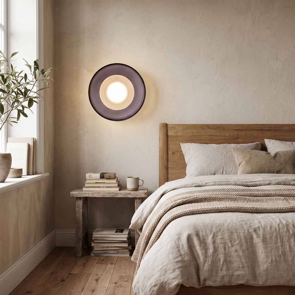 Round Glass Disc Flush LED Wall Sconce - lifestyle