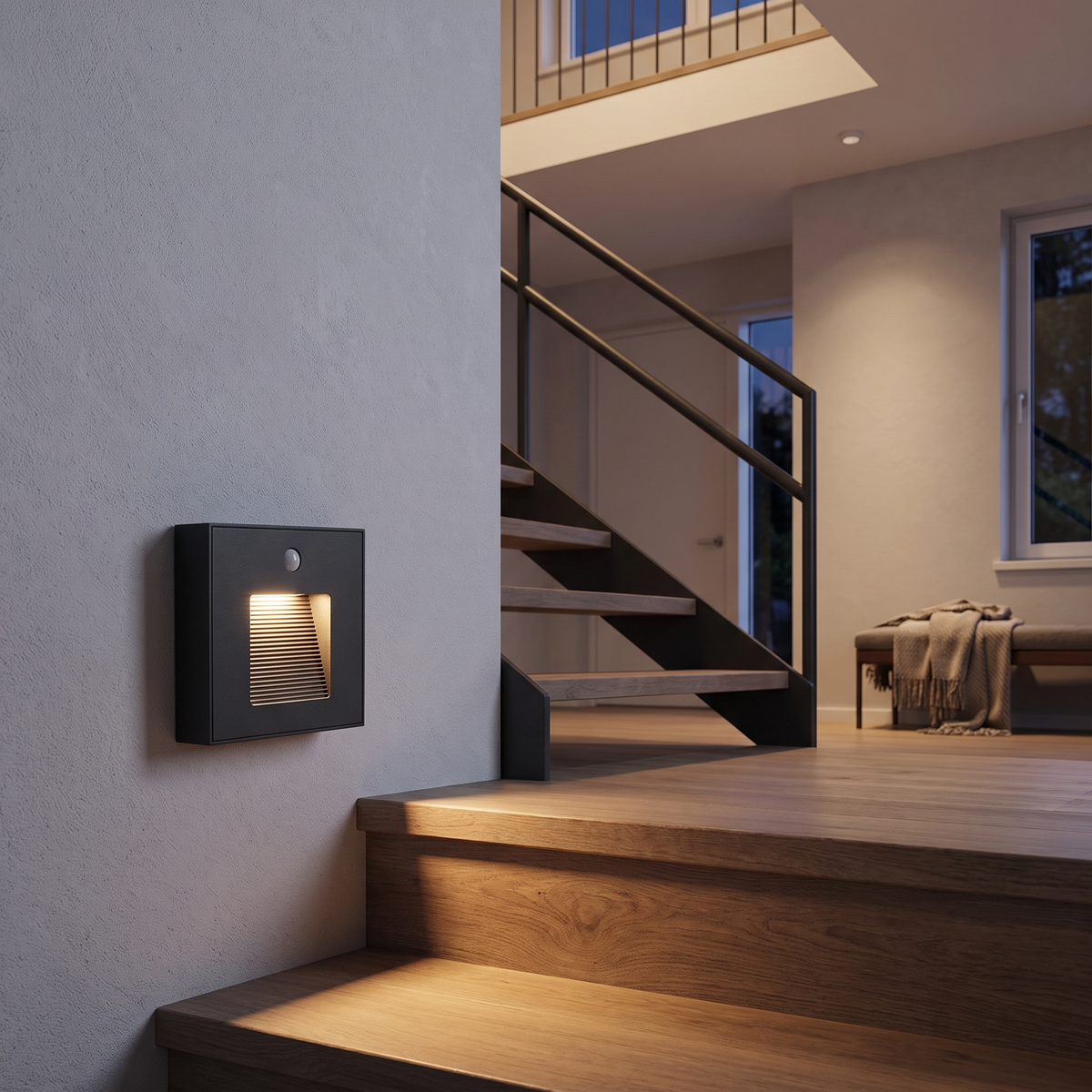 Louvered Recessed LED Step Light - lifestyle