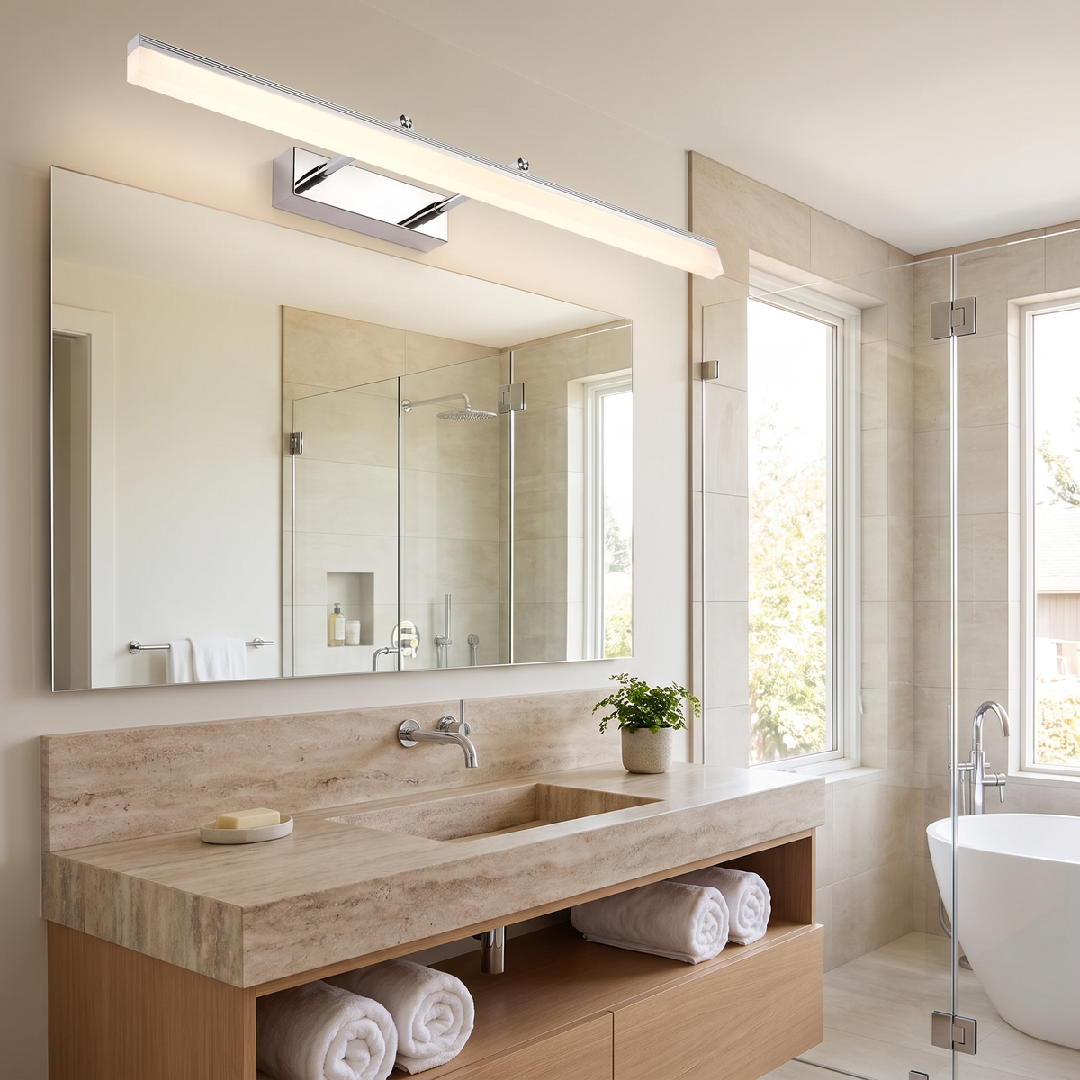 Extendable-Arm LED Mirror Vanity Light Bar - lifestyle