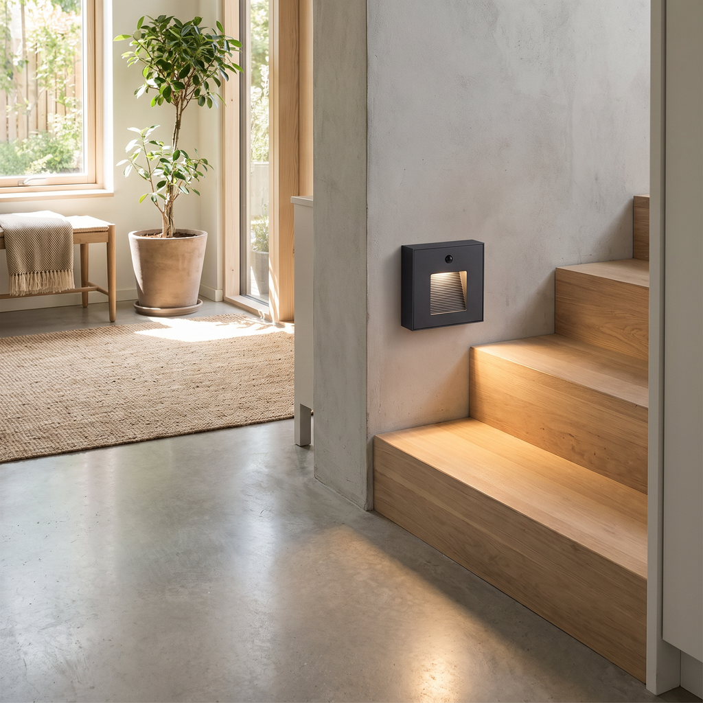 Louvered Recessed LED Step Light - lifestyle