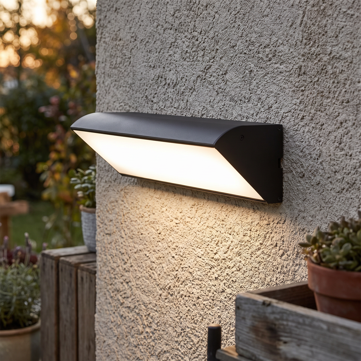 Angled Downlight Linear Outdoor LED Wall Light - lifestyle