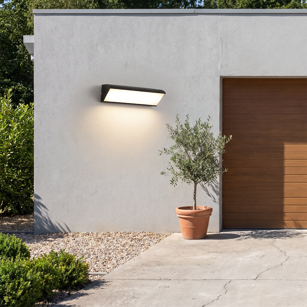 Angled Downlight Linear Outdoor LED Wall Light - lifestyle