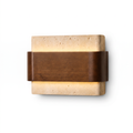 Travertine and Wood Band LED Wall Sconce
