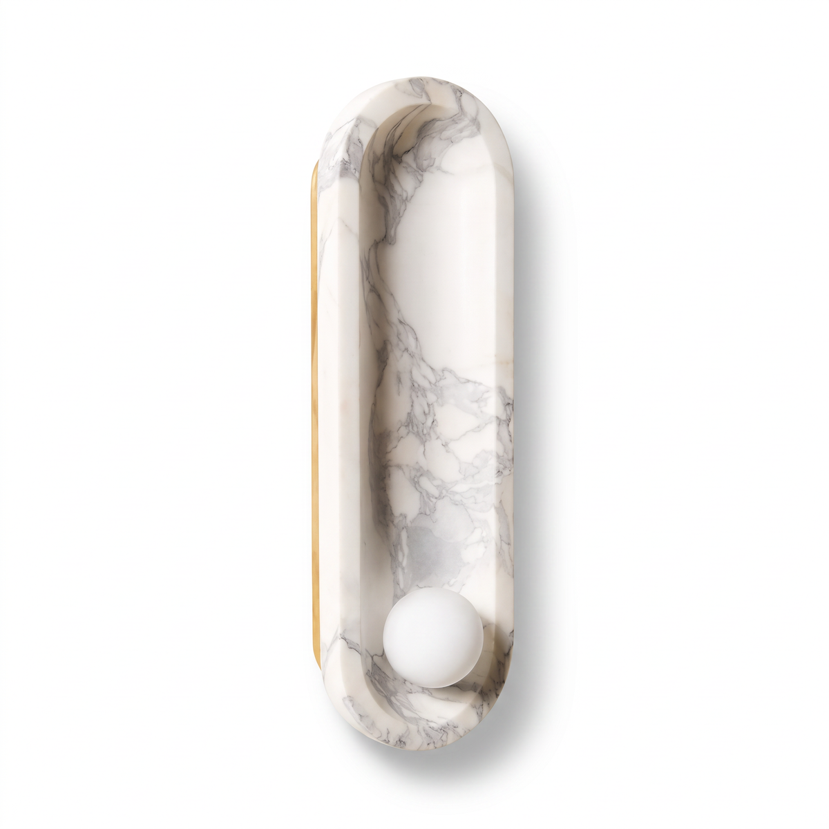 Veined White Marble Pill Wall Sconce