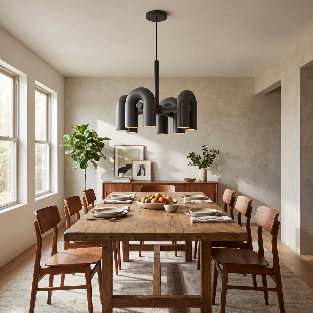 Inverted U-Arm Ring LED Chandelier - lifestyle