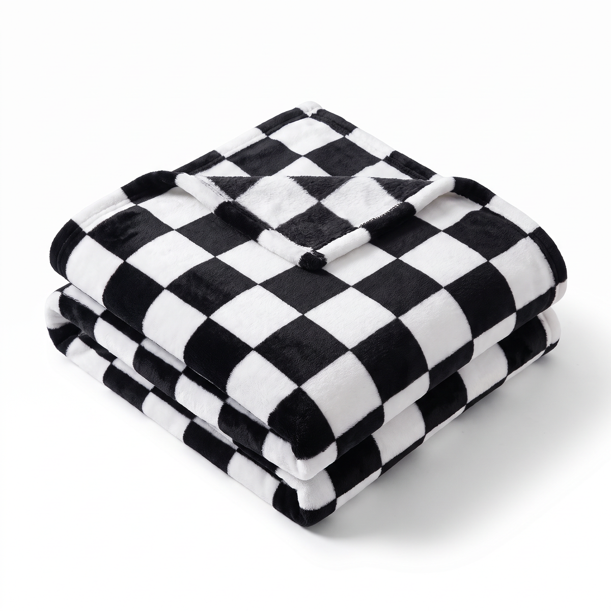 Checkerboard Flannel Fleece Throw Blanket
