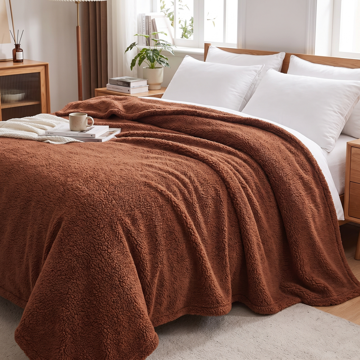 Waterproof Sherpa Protective Blanket for Bed and Sofa - lifestyle