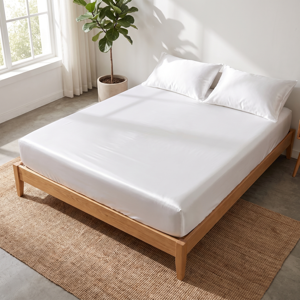 Ultrafine Fiber Satin Fitted Sheet - lifestyle