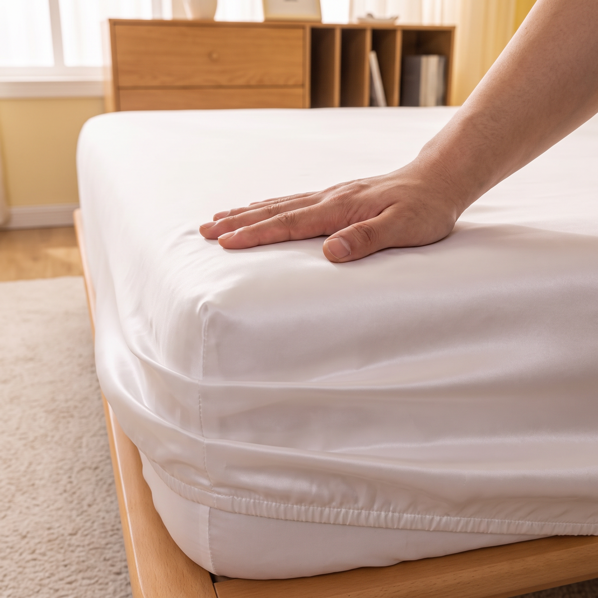 Ultrafine Fiber Satin Fitted Sheet - lifestyle