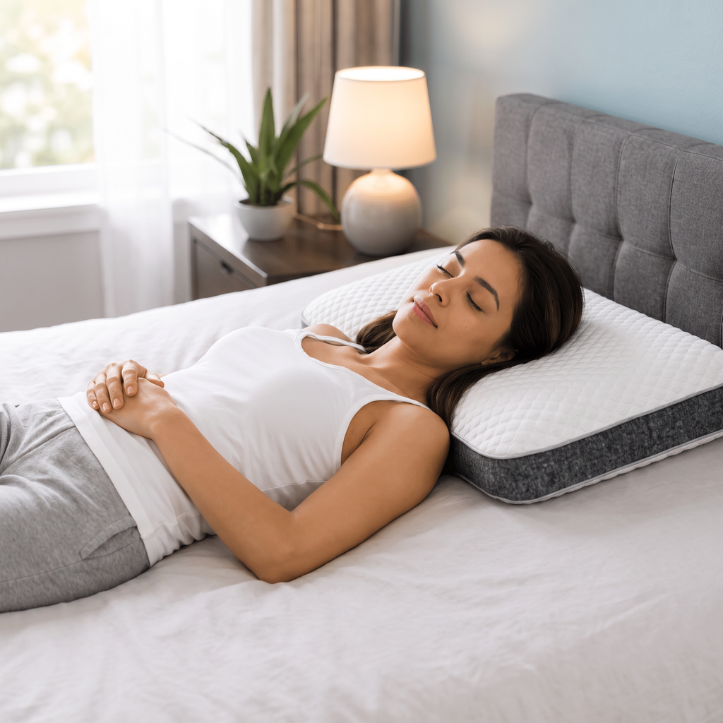 Gel Cooling Ergonomic Memory Foam Pillow - lifestyle