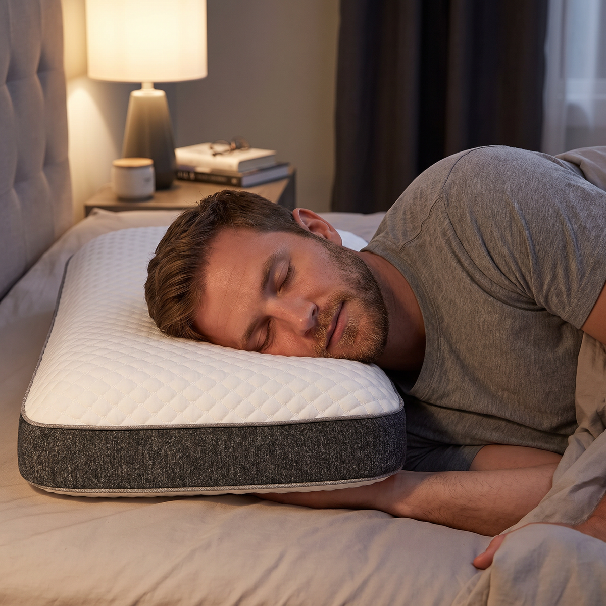 Gel Cooling Ergonomic Memory Foam Pillow - lifestyle