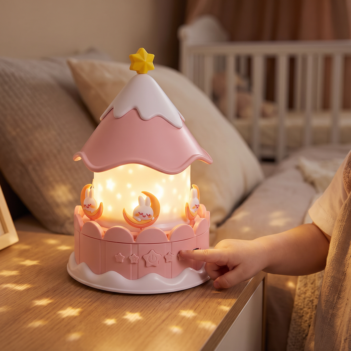 Musical Carousel Star Projector Night Light - lifestyle