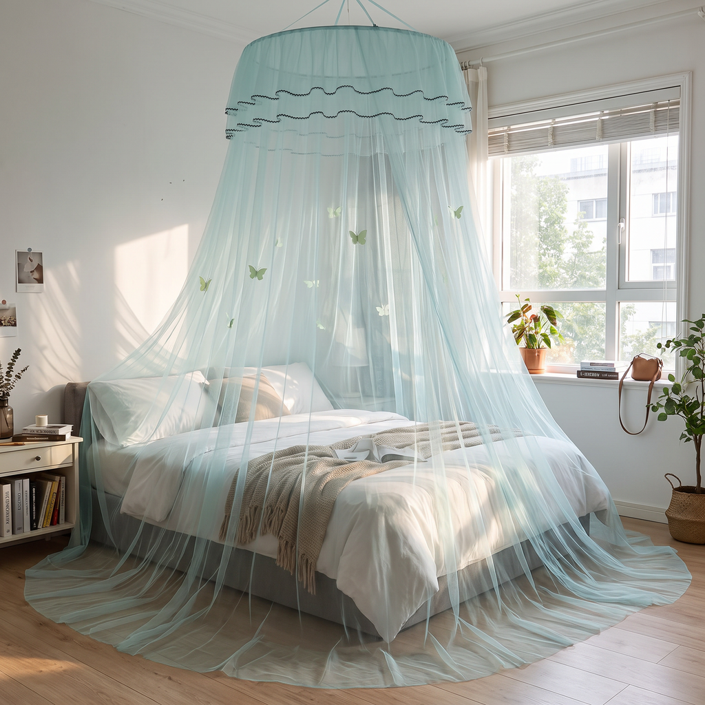 Dome Bed Canopy with Glow-in-the-Dark Butterflies - lifestyle