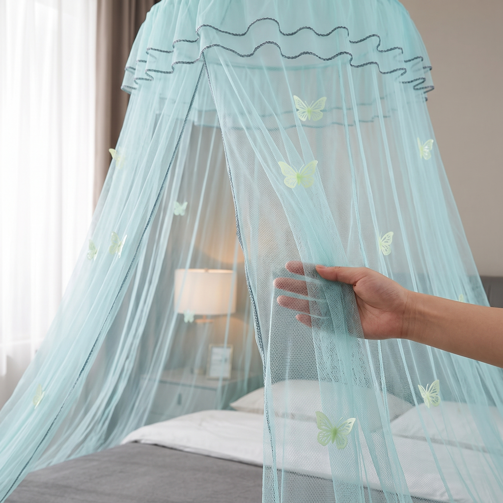 Dome Bed Canopy with Glow-in-the-Dark Butterflies - lifestyle