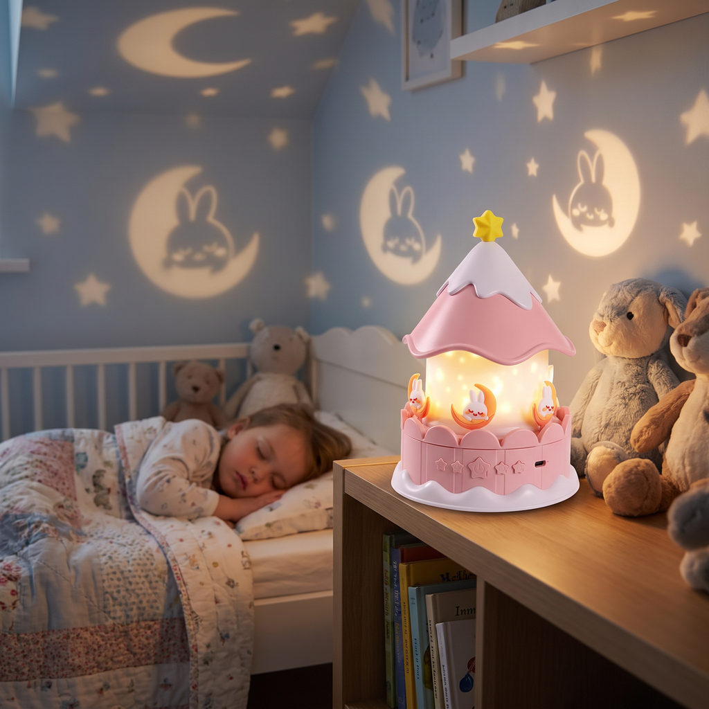 Musical Carousel Star Projector Night Light - lifestyle