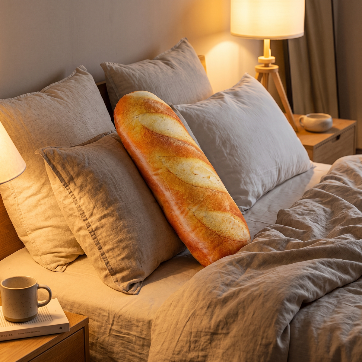 Baguette Bread Plush Novelty Cushion - lifestyle