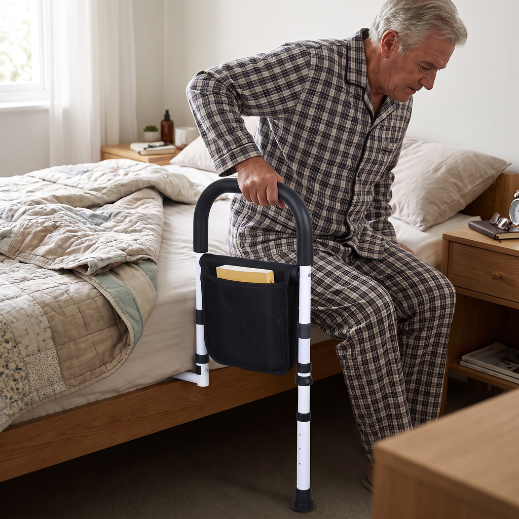 Steel Bed Assist Rail with Padded Grip - lifestyle