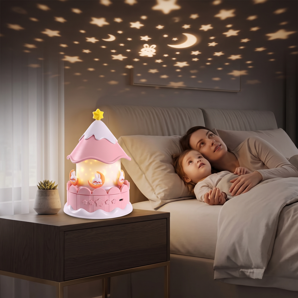 Musical Carousel Star Projector Night Light - lifestyle
