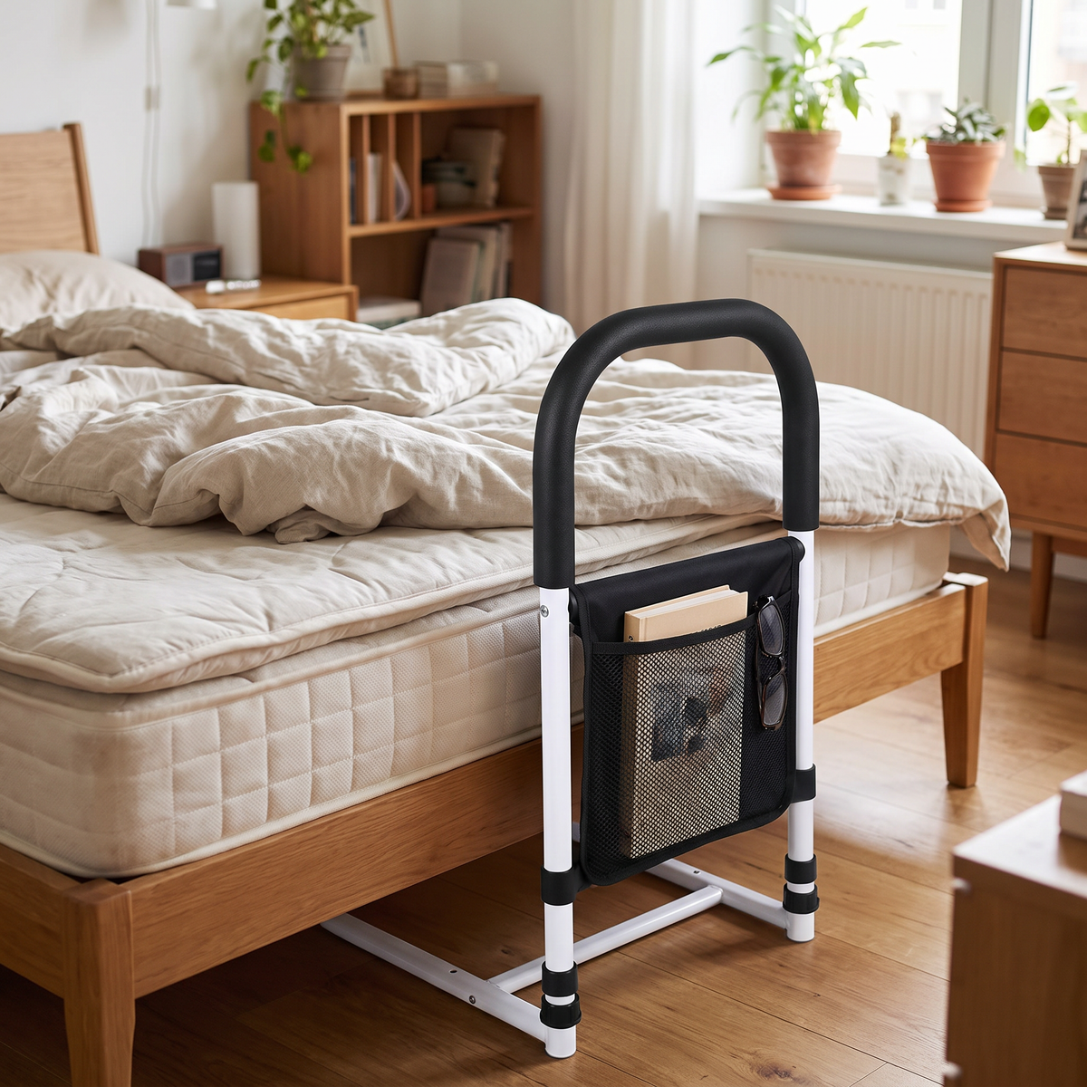 Steel Bed Assist Rail with Padded Grip - lifestyle