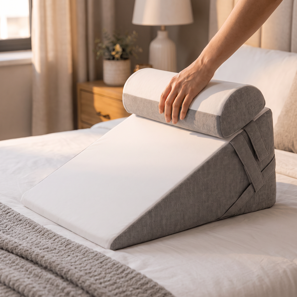 Adjustable Foam Bed Wedge Pillow for Back and Leg Support - lifestyle