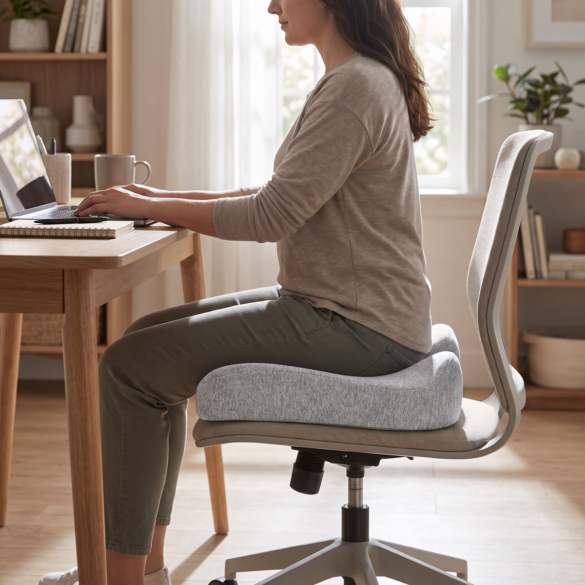 Ergonomic Foam Seat Cushion with Tailbone Cut-Out - lifestyle