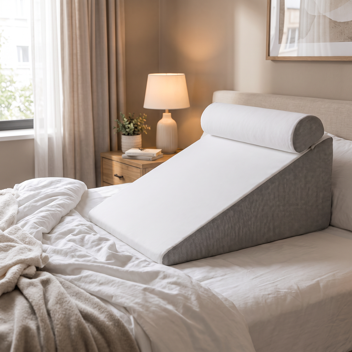Adjustable Foam Bed Wedge Pillow for Back and Leg Support - lifestyle