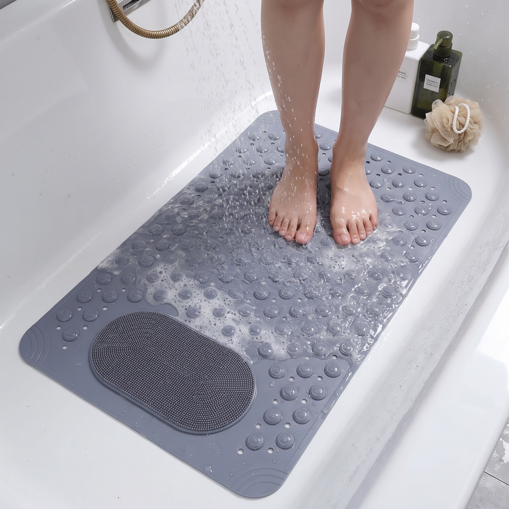 Non-Slip Suction Shower Mat with Drainage Holes - lifestyle