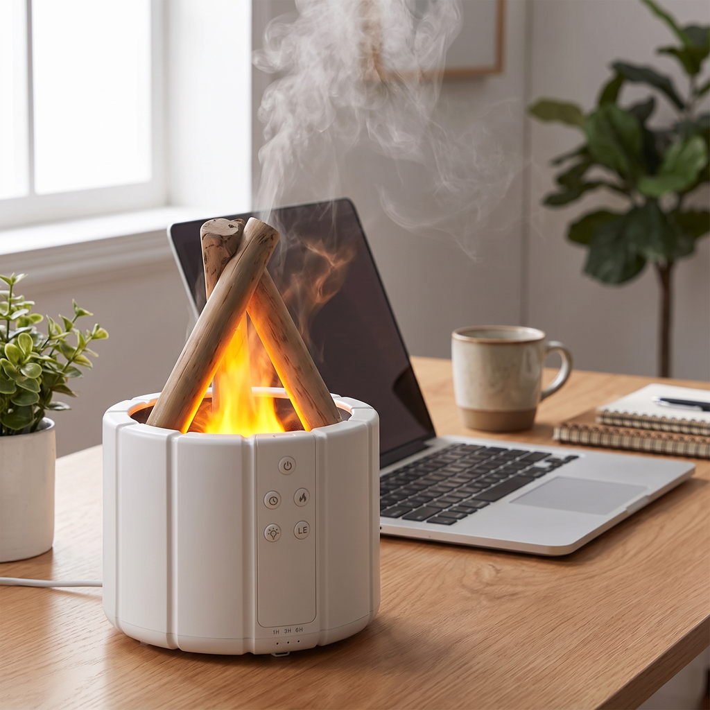 Ultrasonic Flame Effect Aroma Diffuser and Humidifier - lifestyle